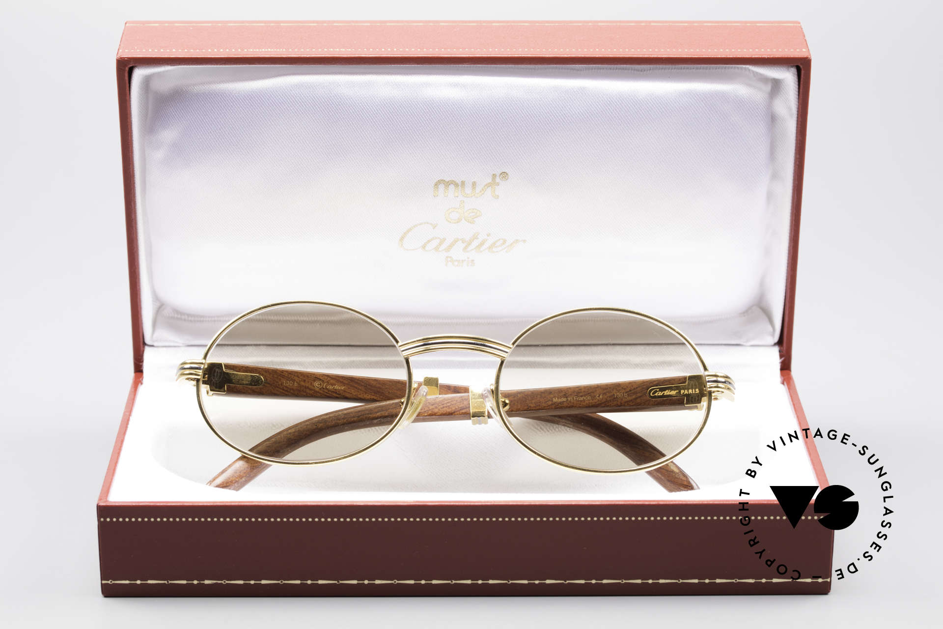 Sunglasses Cartier Giverny Oval Wood Sunglasses Vintage Sunglasses