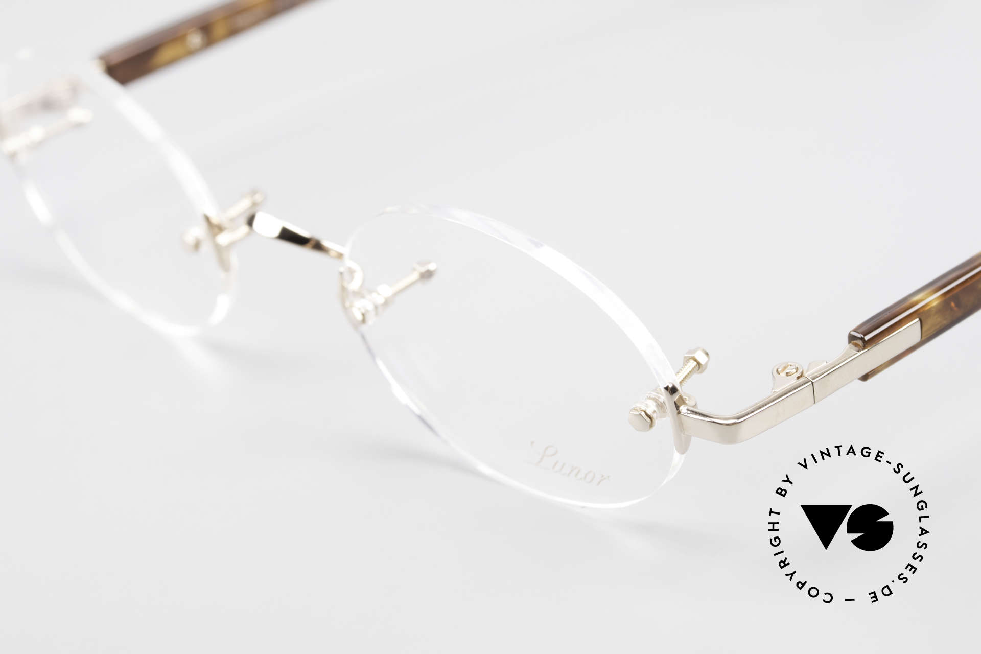 Glasses Lunor Classic Oval Gp Oval Rimless Frame Gold Plated