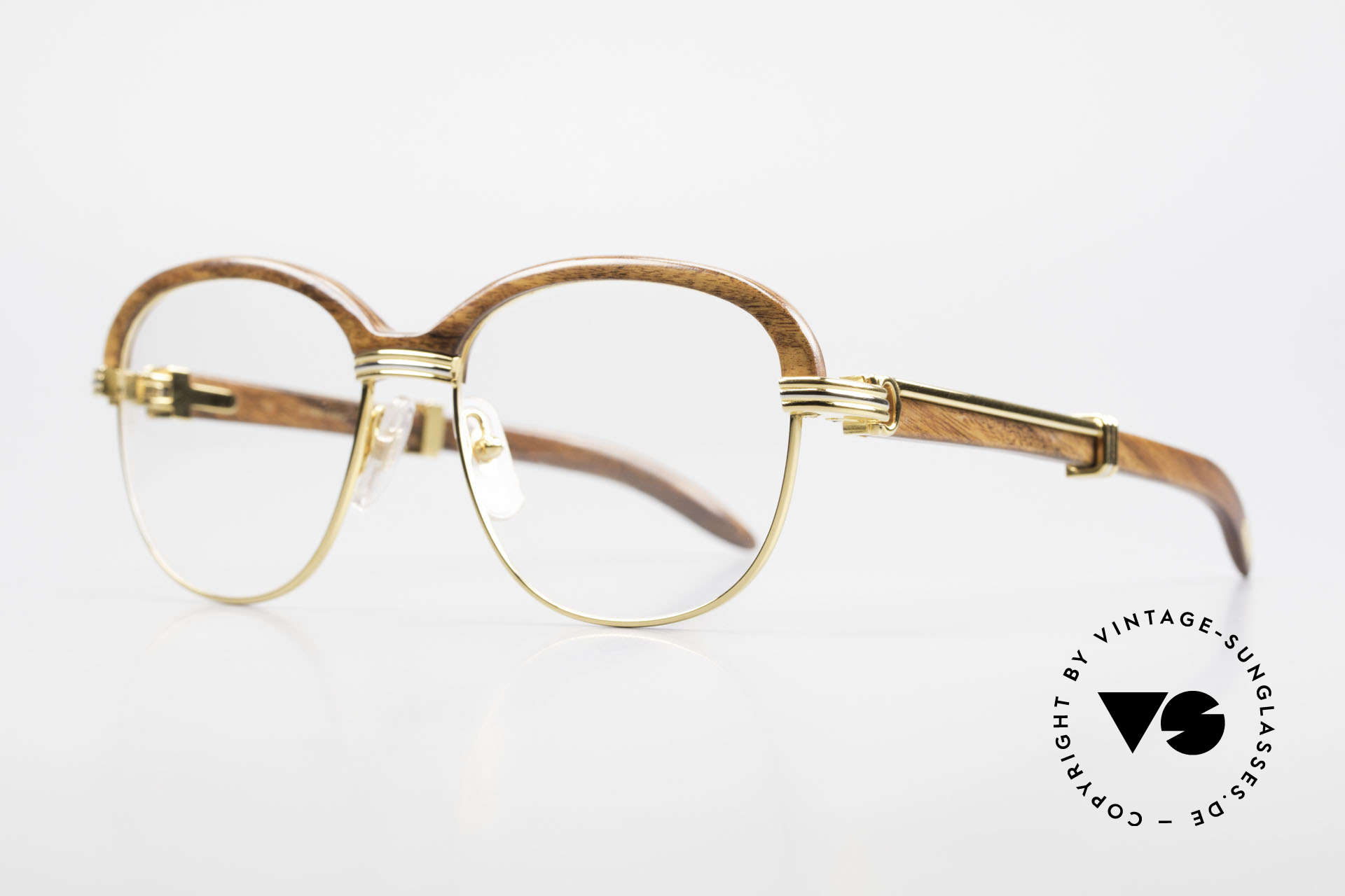 cartier wood gold glasses