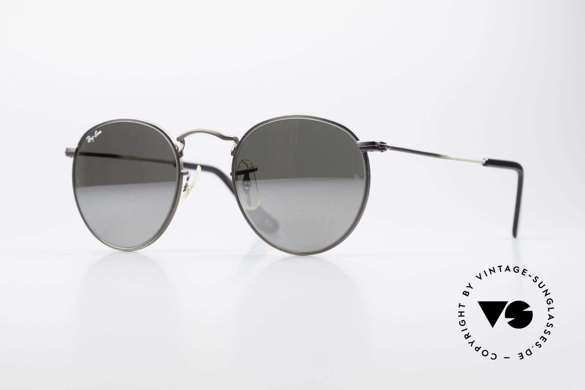 Ray Mirrored Ban Sunglasses USA Round B&L 47 Metal Sunglasses