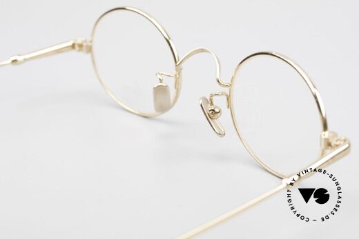 Lunor V 100 Oval Eyeglasses Gold Plated, of course, an unworn original with pure titanium pads, Made for Men and Women