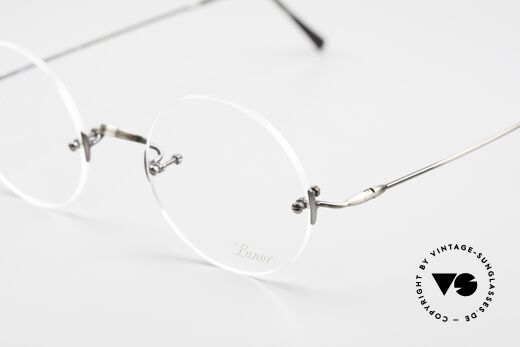 Lunor Classic Round AS Steve Jobs Glasses Antique Silver, Lunor DEMO lenses should be replaced with prescriptions, Made for Men and Women
