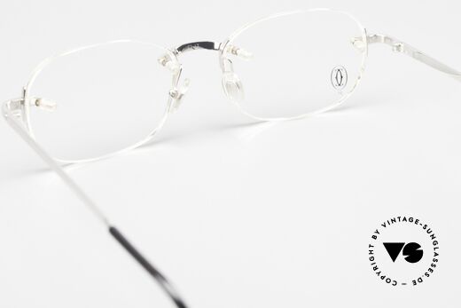 Cartier T-Eye Rimless Platinum-Plated Glasses, lens size (gliding lens) can be changed if needed, Made for Men and Women