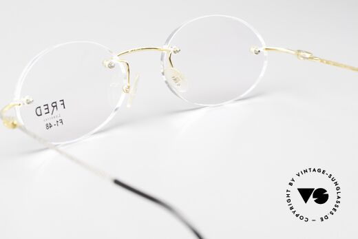 Fred F10 L01 Rimless Luxury Eyeglasses, DEMO lenses can be replaced with prescription lenses, Made for Men and Women