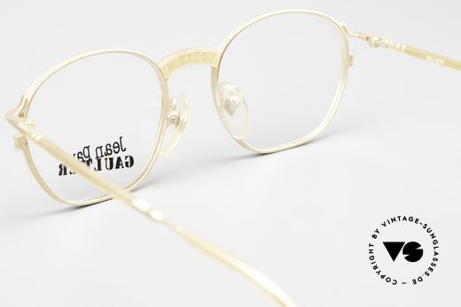 Jean Paul Gaultier 55-1271 Gold-Plated Vintage Glasses, the orig. JPG DEMO lenses can be replaced optionally, Made for Men and Women