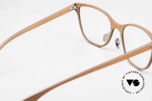 Lucas de Stael Minotaure Thin 04 Ladies Frame With Leather, the frame can be glazed as desired (progressive vision), Made for Women