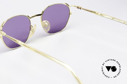 Jean Paul Gaultier 57-2276 1990's Junior Collection, gold-plated with purple lenses (100% UV protect.), Made for Men and Women