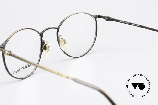 Giorgio Armani 132 Small Panto Glasses 90's, the frame can be glazed as desired (progressive lenses), Made for Men