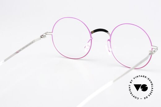 Mykita Sigur Ladies Specs Silver Neon Pink, flexible frame can be glazed as desired (optical / sun), Made for Women