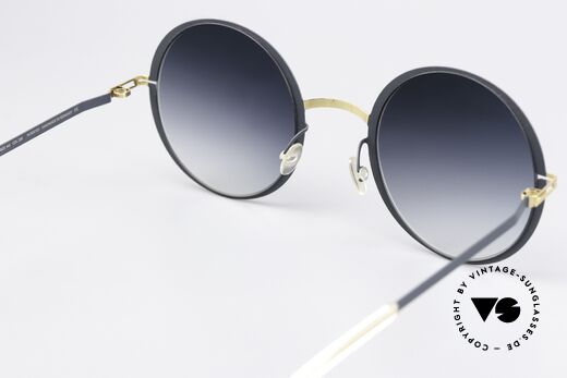 Mykita Joona Gold / Indigo Grey Gradient, sun lenses (100% UV) can be replaced with prescriptions, Made for Women