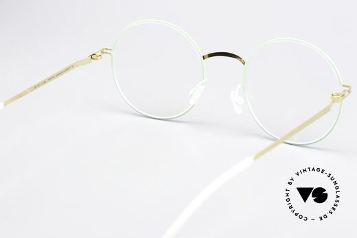 Mykita Pernilla Frame Gold / Aqua Green, innovative flexible frame construction: one size fits all, Made for Women