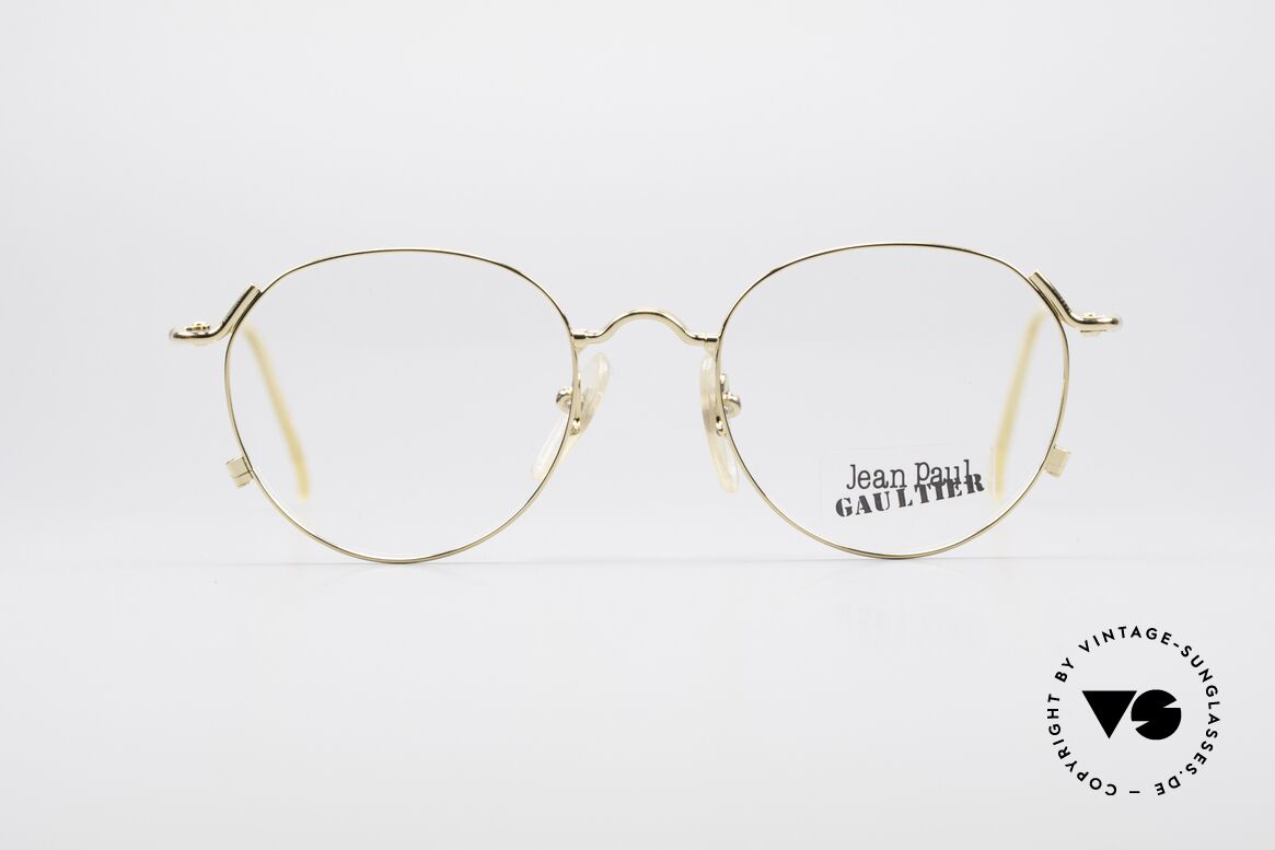 Jean Paul Gaultier 55-2176 Gold Plated Panto Glasses, unique designer frame by Jean Paul GAULTIER, Made for Men and Women