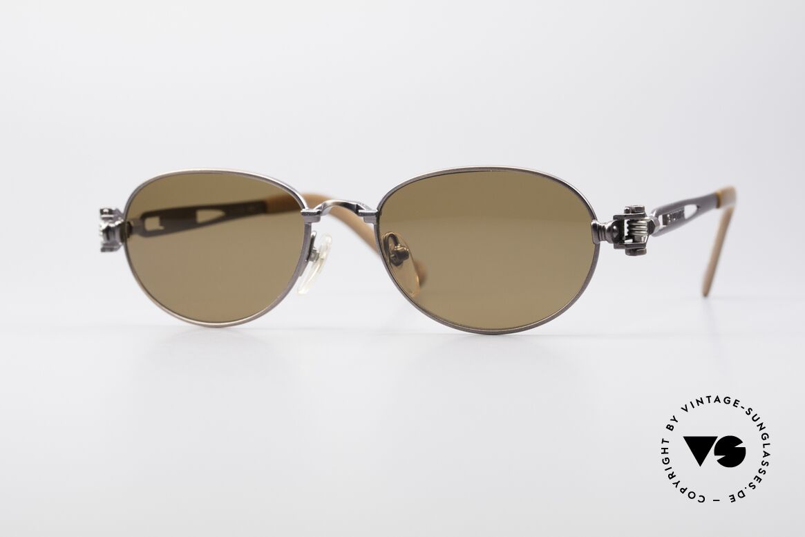 Jean Paul Gaultier 56-8102 Oval Steampunk Sunglasses, interesting vintage Jean Paul Gaultier sunglasses, Made for Men and Women