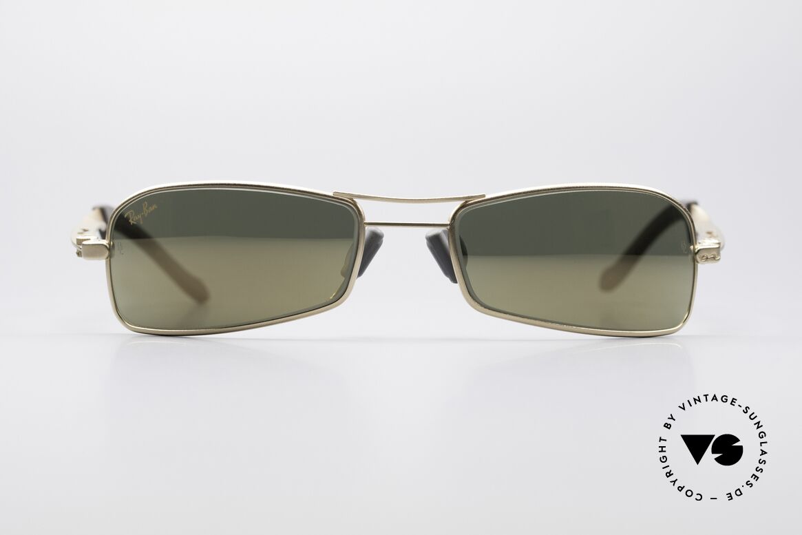 Ray Ban Orbs 9 Base Square Gold Mirror B&L USA Shades, futuristic sports designer sunglasses by Ray Ban; B&L, Made for Men