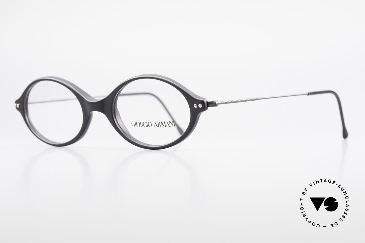 Giorgio Armani 378 90's Unisex Frame Oval Small, lightweight plastic front with thin "wire temples", Made for Men and Women