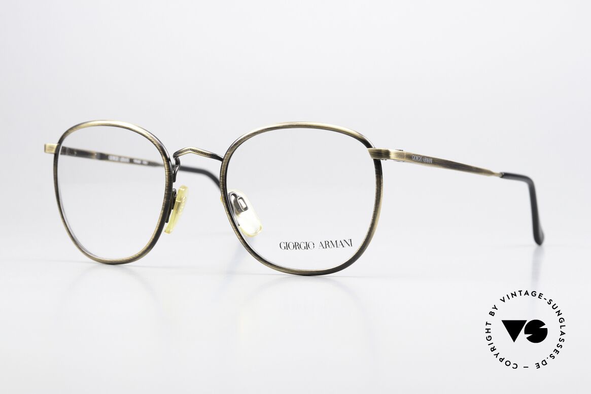Giorgio Armani 150 Classic Men's Eyeglasses 80's, classic men's frame ('PANTO'-design) & spring hinges, Made for Men