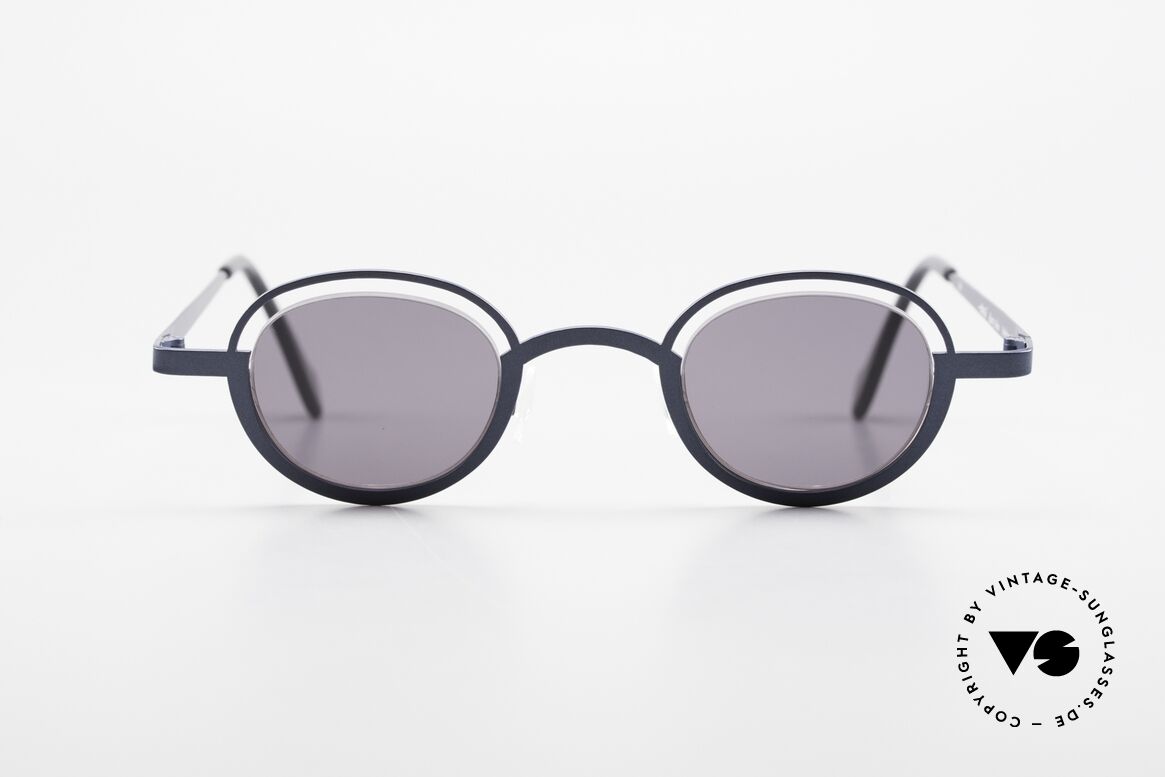 Theo Belgium Dozy Slim 90s Crazy Designer Sunglasses, fancy model: "rimless" & "rimmed" at the same time, Made for Men and Women
