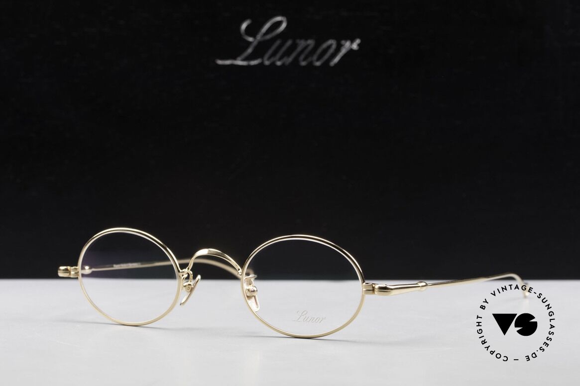 Lunor V 100 Oval Eyeglasses Gold Plated, Size: medium, Made for Men and Women