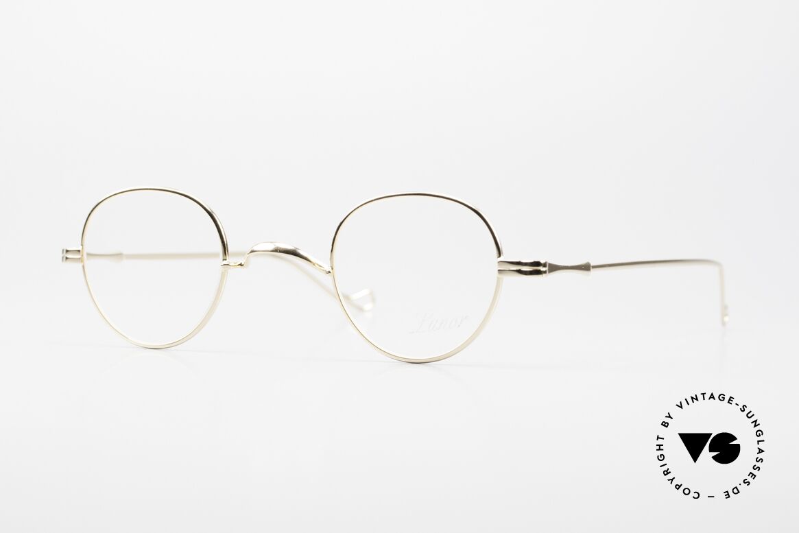 Lunor II 15 Old Panto Frame Gold Plated, old vintage Panto design glasses of the Lunor II Series, Made for Men and Women