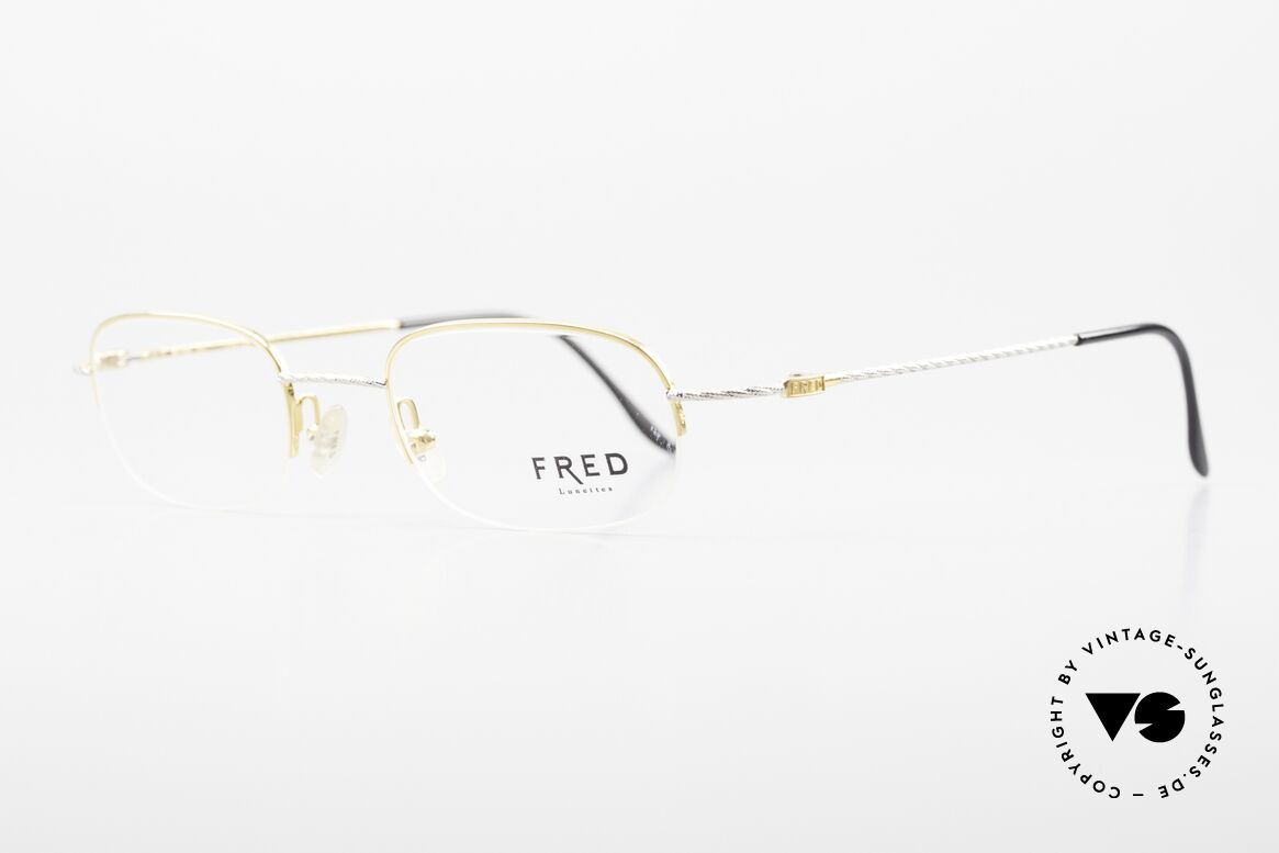 Fred F10 L03 Semi Rimless 90's Luxury Frame, comfortable, half-rim luxury frame with serial number, Made for Men and Women