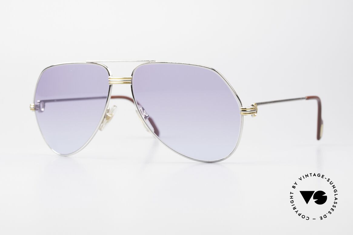 Cartier Vendome LC - L Platinum Sunglasses Aviator 80s, Vendome = the most famous eyewear design by CARTIER, Made for Men