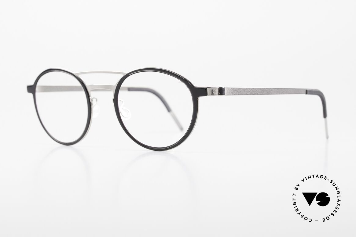 Lindberg 9739 Strip Titanium Round Frame Double Bridge, roundish frame with striking "double bridge" design, Made for Men