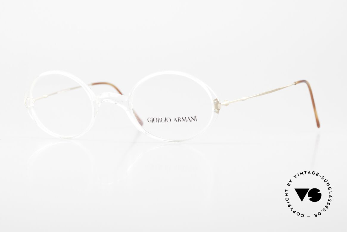 Giorgio Armani 363 Oval Eyeglasses Crystal 90's, Giorgio Armani, Mod. 363, col. 191, Gr. 44-22, 135, Made for Men and Women