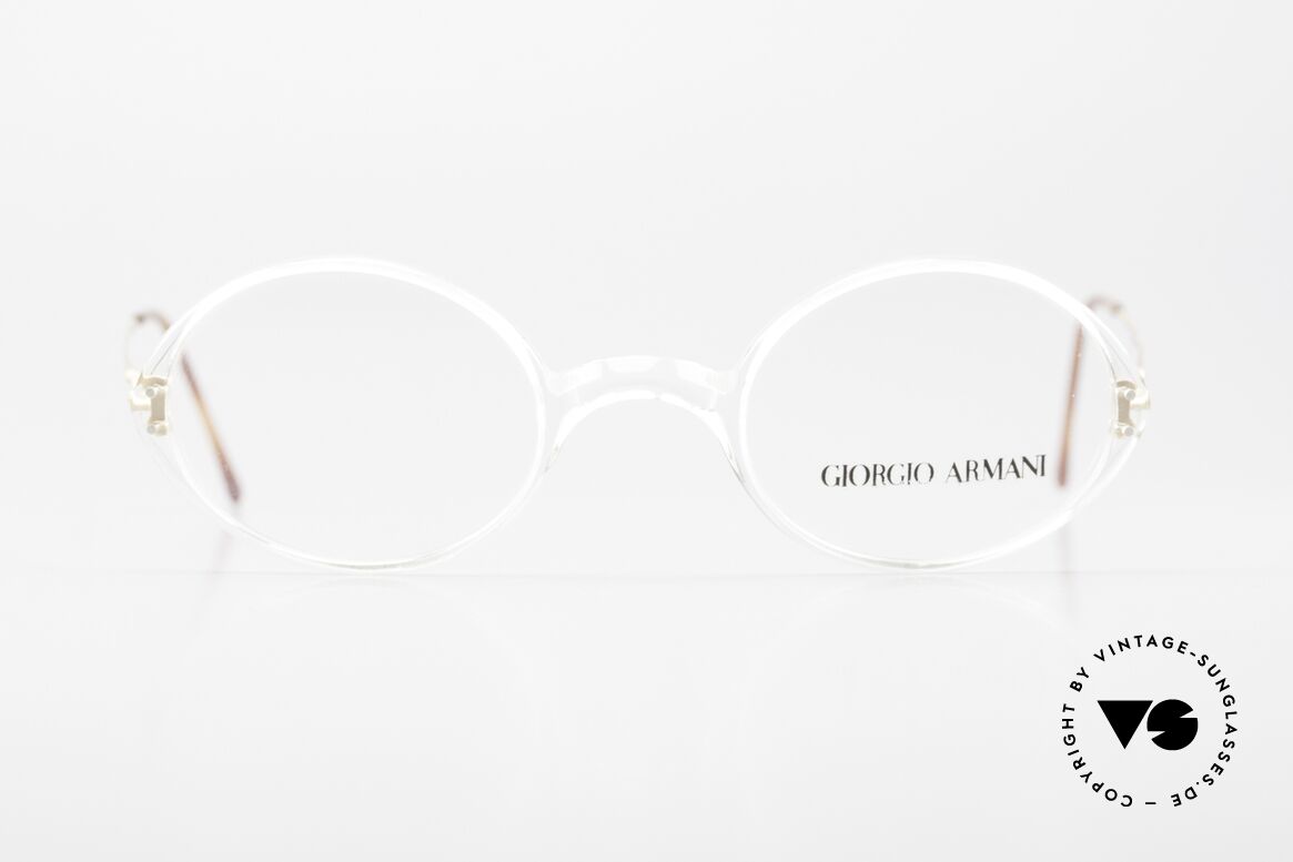 Giorgio Armani 363 Oval Eyeglasses Crystal 90's, plain & puristic Armani eyeglasses (unisex design), Made for Men and Women