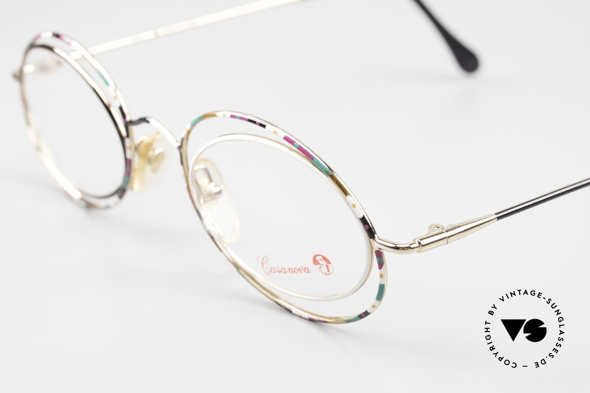 Casanova LC16 Ladies Eyeglasses Crazy, precious gold-plated frame with multicolored pattern, Made for Women