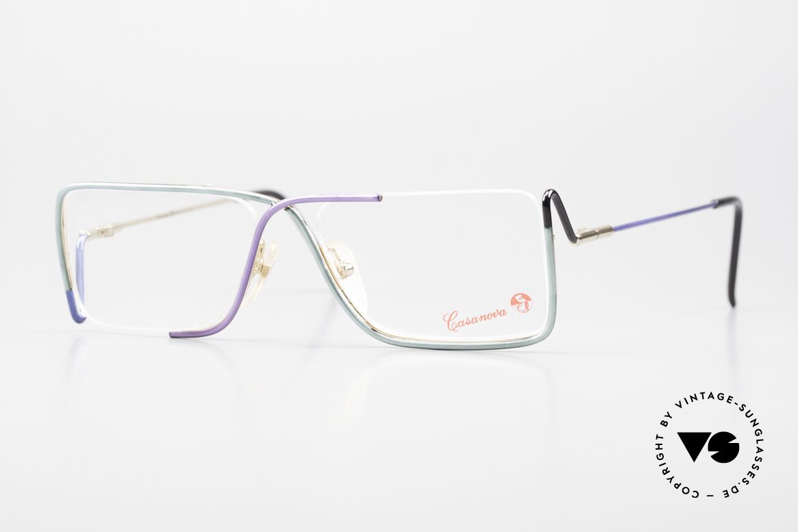 Casanova FC31 Art Eyeglasses Futurism 90's, Casanova vintage glasses, FC-31, size 52/22, col. 01, Made for Men and Women