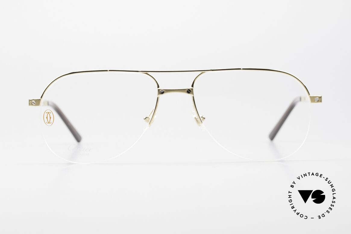 Cartier Santos De Cartier Titanium Specs Semi Rimless, comfortable half-rimless Nylor frame; Titanium, Made for Men