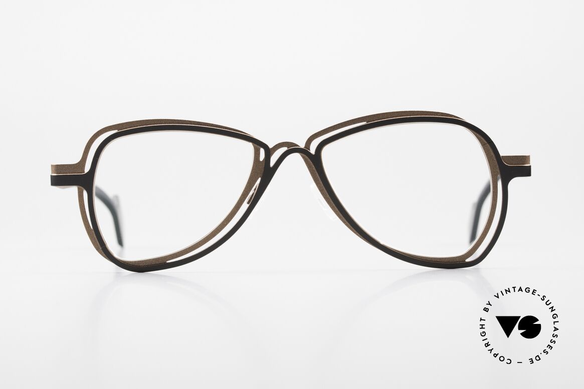 Theo Belgium Eye-Witness VB Ladies Gents Designer Specs, the two-coloured frame appears three-dimensional, Made for Men and Women