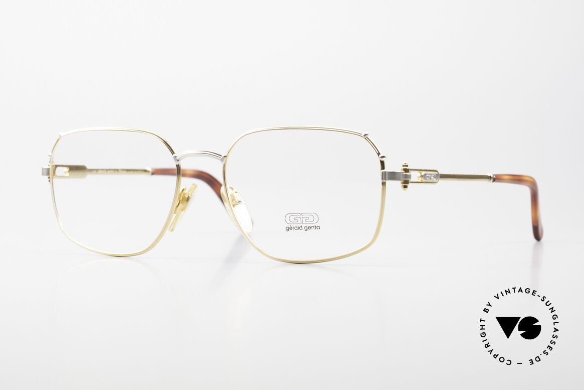 Gerald Genta Gold & Gold 08 90's Precious Metal Frame, extra large 1990's men's eyeglasses by Gérald Genta, Made for Men