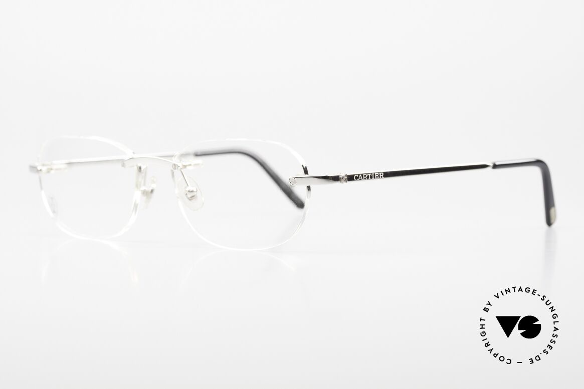Cartier T-Eye Rimless Platinum-Plated Glasses, Cartier catalog reference number is T8100450, Made for Men and Women