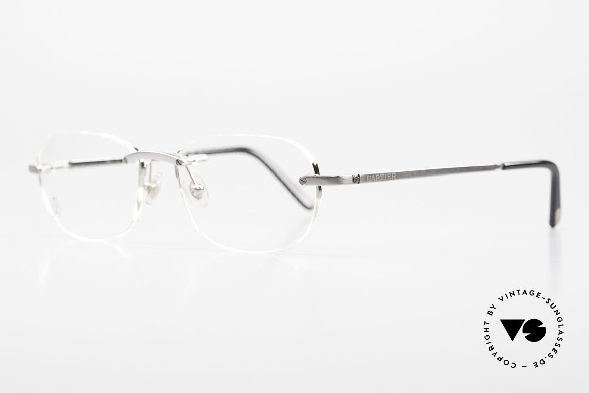 Cartier T-Eye Rimless Titanium Frame Rimless, Cartier catalog reference number is T8100451, Made for Men and Women