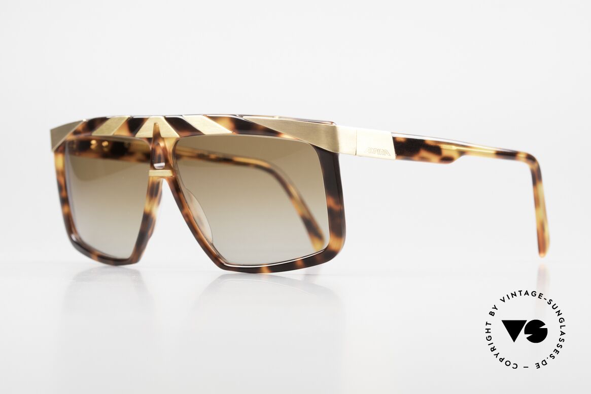 Alpina G81 24ct Gold Plated Sunglasses, conspicuous frame design with ornamenting details, Made for Men and Women