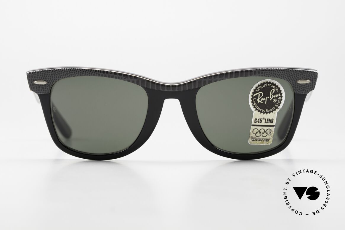 Ray Ban Wayfarer I Limited Leather Sunglasses, ultra rare 80's LIMITED EDITION: Gray Leather!, Made for Men and Women