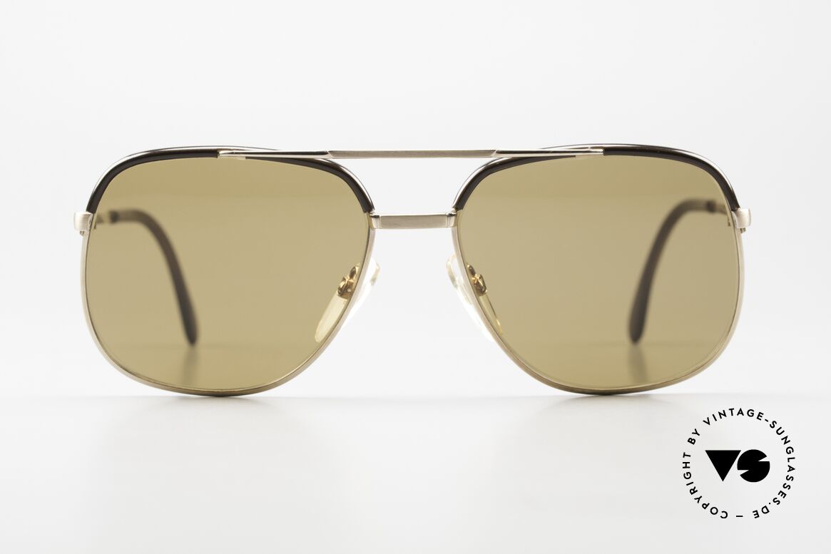 Rodenstock Bastian Gold Filled 70's Sunglasses, fine gold doublé in 1/20 10k proportion; precious rarity, Made for Men