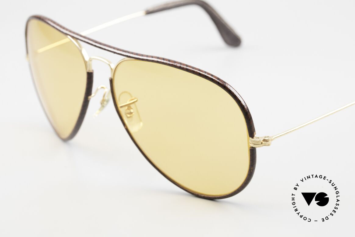 Ray Ban Large Metal II Leathers Changeable USA, high-end B&L AMBERMATIC lenses darken automatically, Made for Men