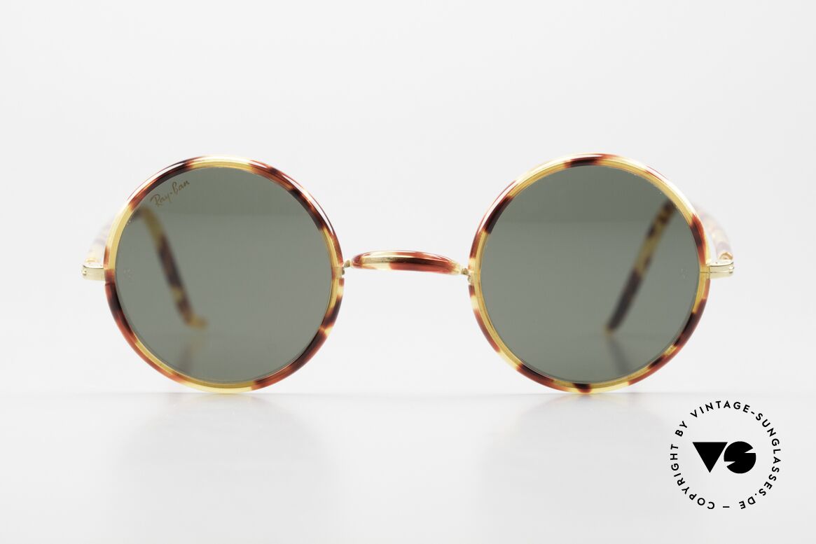 Ray Ban Cheyenne Style I Vintage John Lennon Style, round G-15 B&L quality lenses with tortoise appliqué, Made for Men and Women