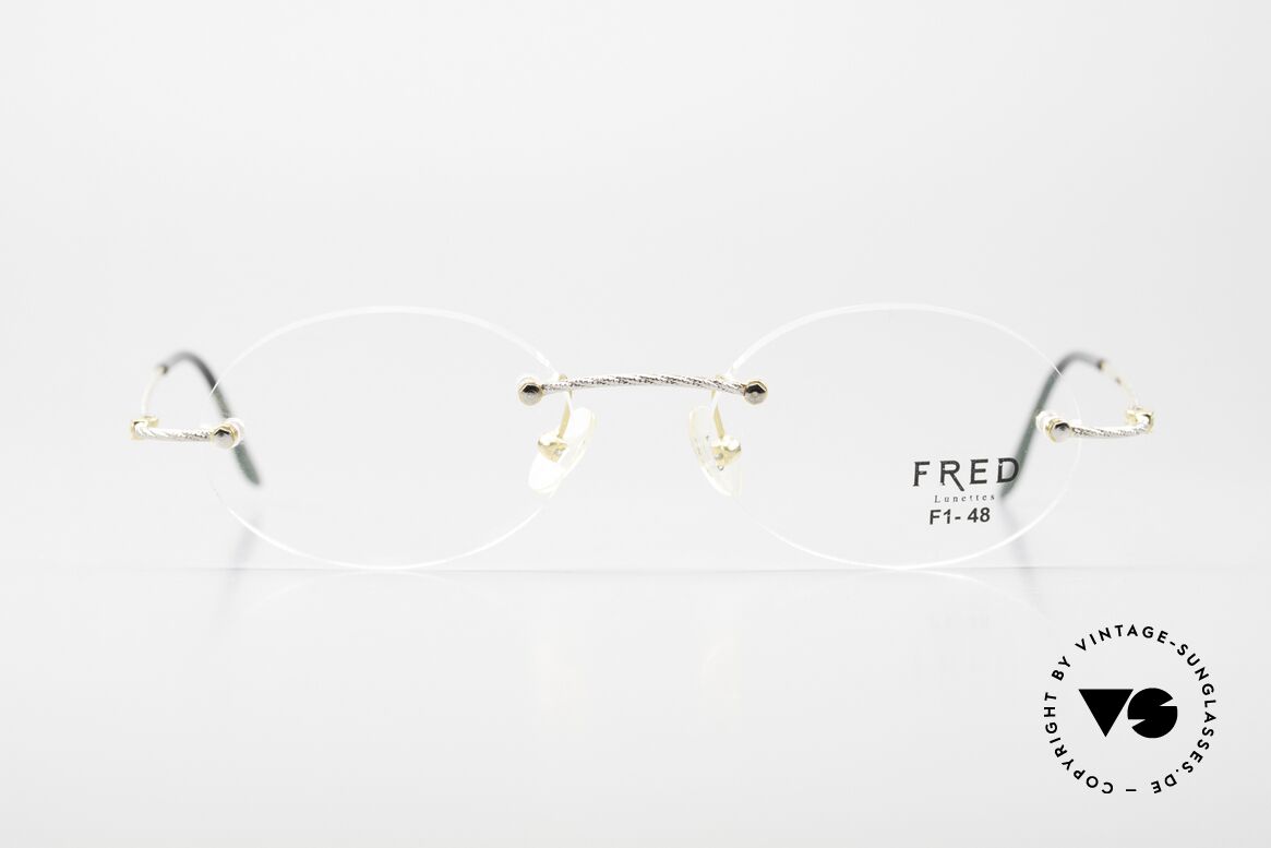 Fred F10 L01 Rimless Luxury Eyeglasses, marine design (distinctive Fred) in high-end quality, Made for Men and Women