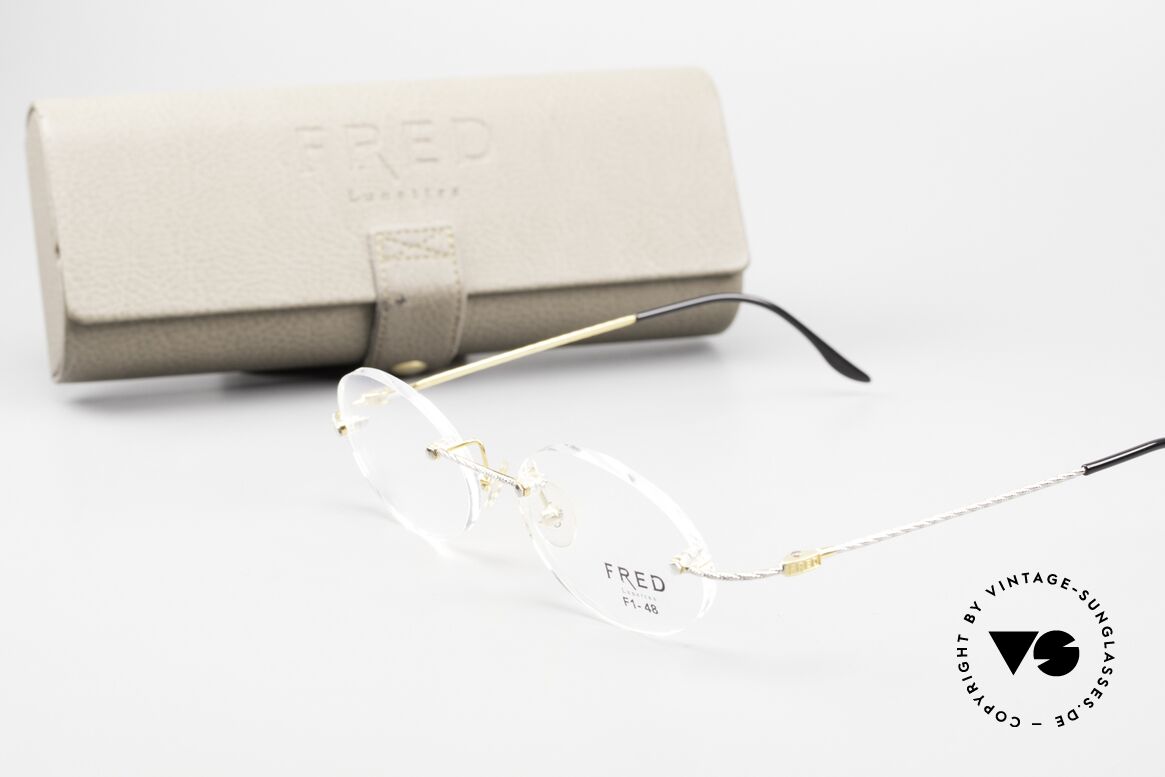 Fred F10 L01 Rimless Luxury Eyeglasses, Size: medium, Made for Men and Women