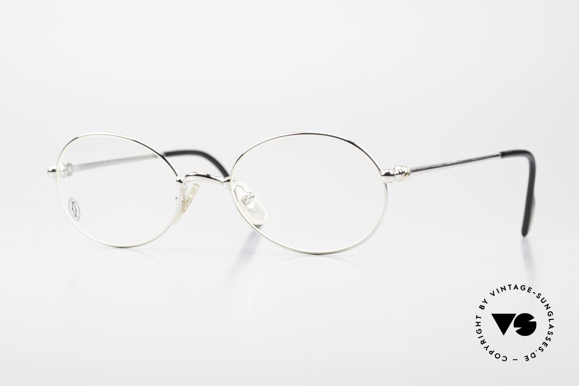 Cartier Saturne - M Platinum-Plated 90's Frame, oval vintage Cartier eyeglasses for ladies and gentlemen, Made for Men and Women