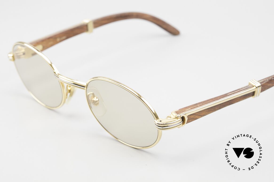 Cartier Giverny Rare Oval Wood Sunglasses, oval gold-plated frame, pure luxury lifestyle, VERTU, Made for Men and Women