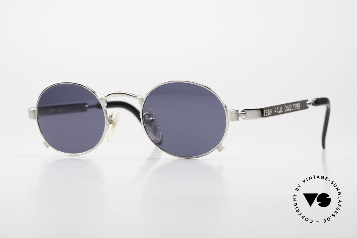 Jean Paul Gaultier 56-1173 Made in Japan Frame 1996, oval round 90's Jean Paul Gaultier designer sunglasses, Made for Men