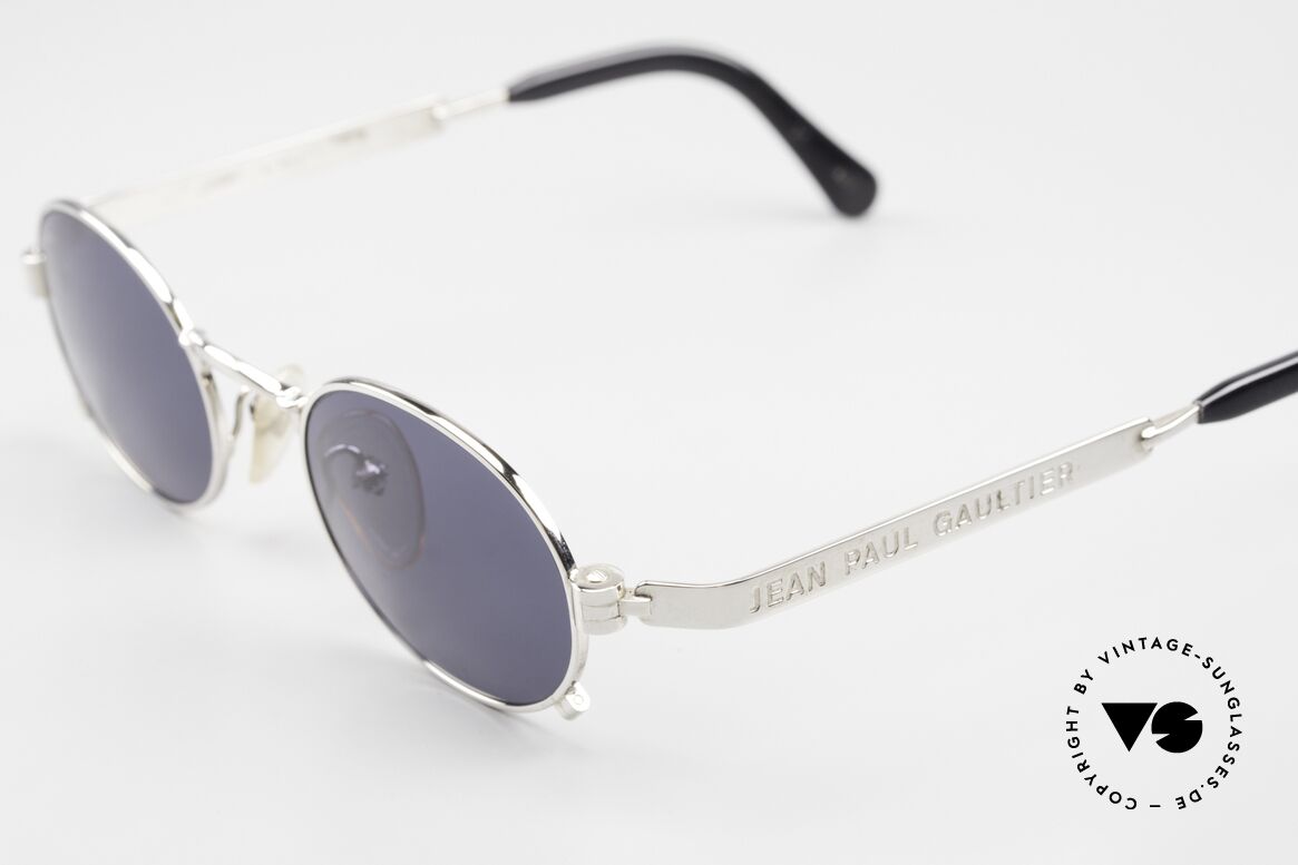 Jean Paul Gaultier 56-1173 Made in Japan Frame 1996, blue-gray original sun lenses with 100% UV protection, Made for Men