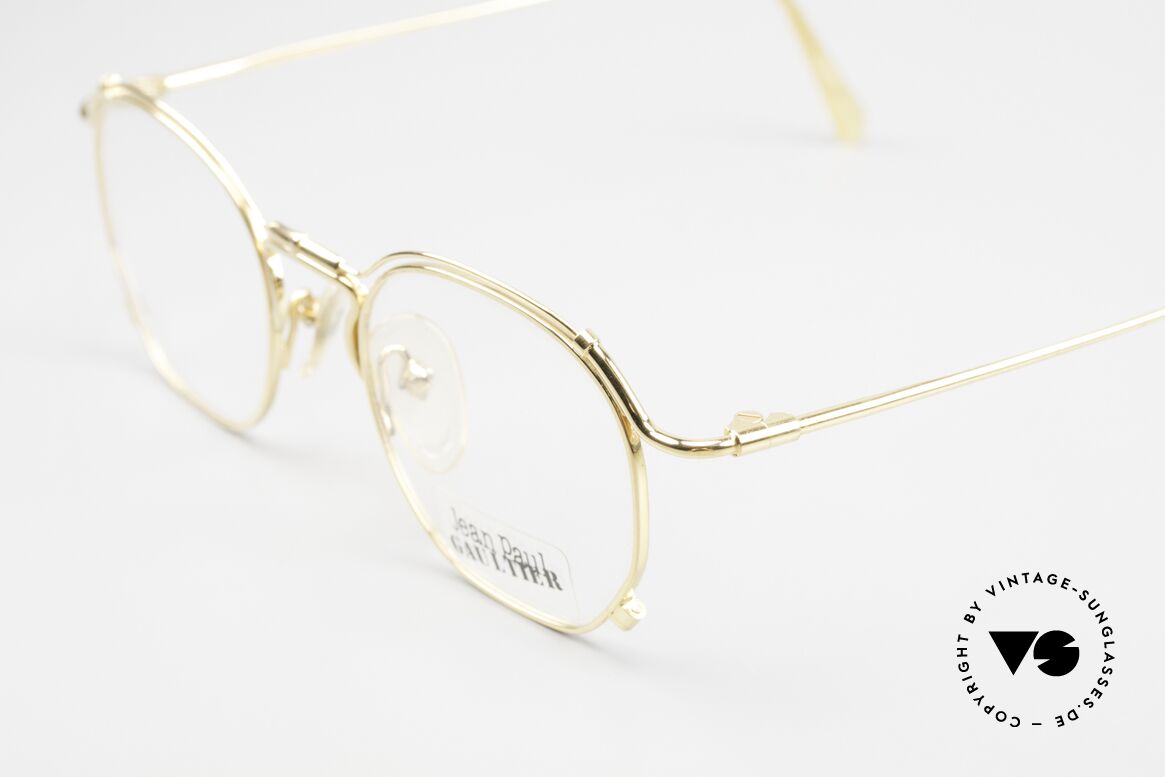 Jean Paul Gaultier 55-2171 Gold Plated Designer Frame, unworn (like all our old 1990's designer eyeglasses), Made for Men and Women