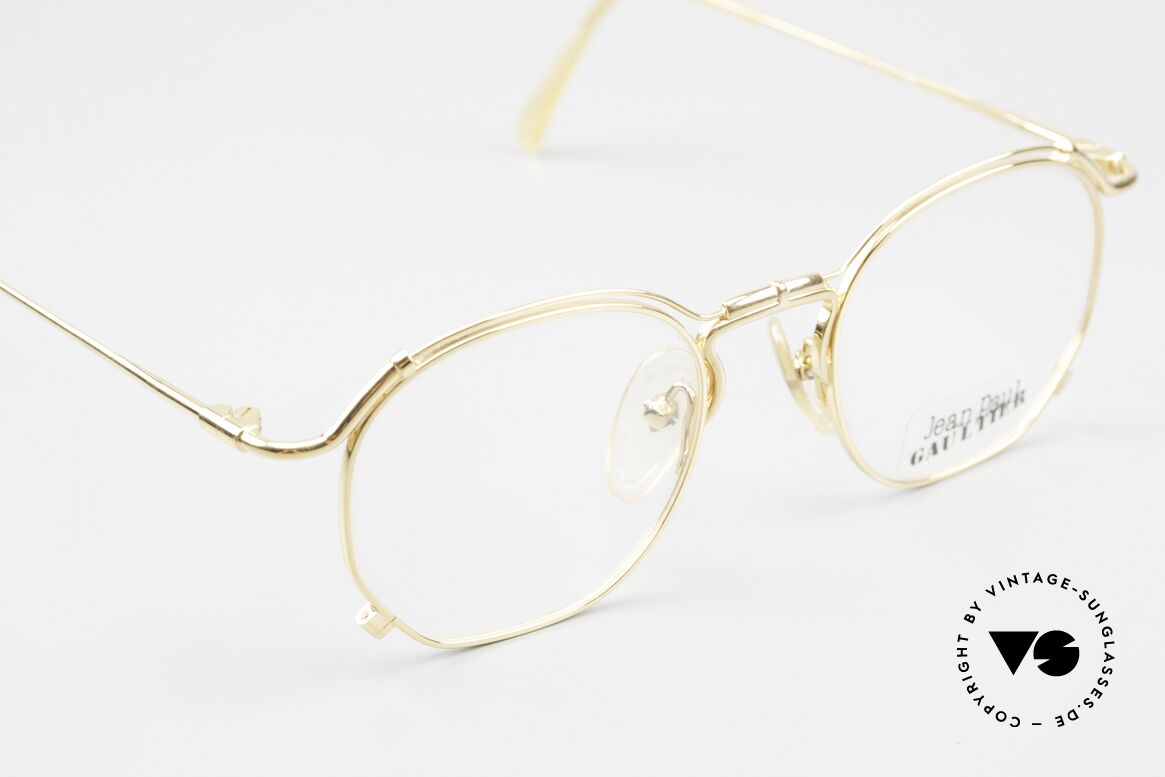 Jean Paul Gaultier 55-2171 Gold Plated Designer Frame, NO RETRO EYEWEAR, but a 30 years old JPG rarity, Made for Men and Women