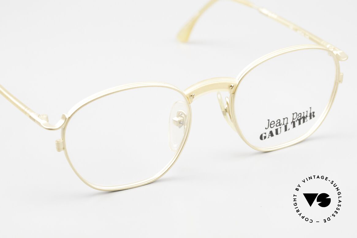 Jean Paul Gaultier 55-1271 Gold-Plated Vintage Glasses, NO RETRO FRAME, but a rare 30 years old ORIGINAL, Made for Men and Women