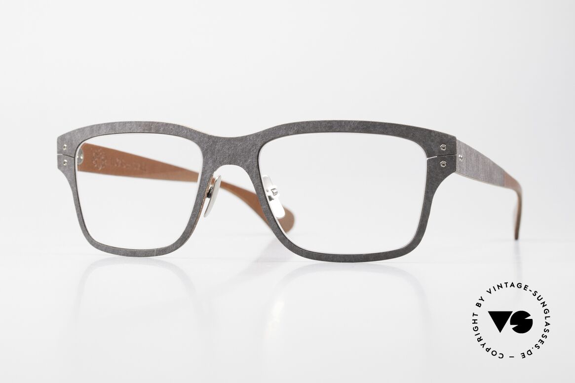 Lucas de Stael Stratus Thin 12 Frame With Leather Cover, LUCAS de STAËL, Stratus Thin 12, size 51/20, col. 04, Made for Men